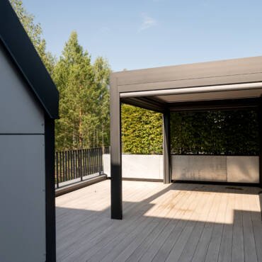 Modern Outdoor Pergola with Trees